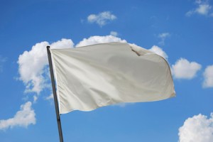 White flag waving on the wind. Put your own text