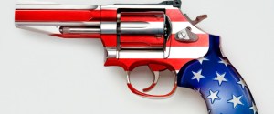 Stars and stripes on gun